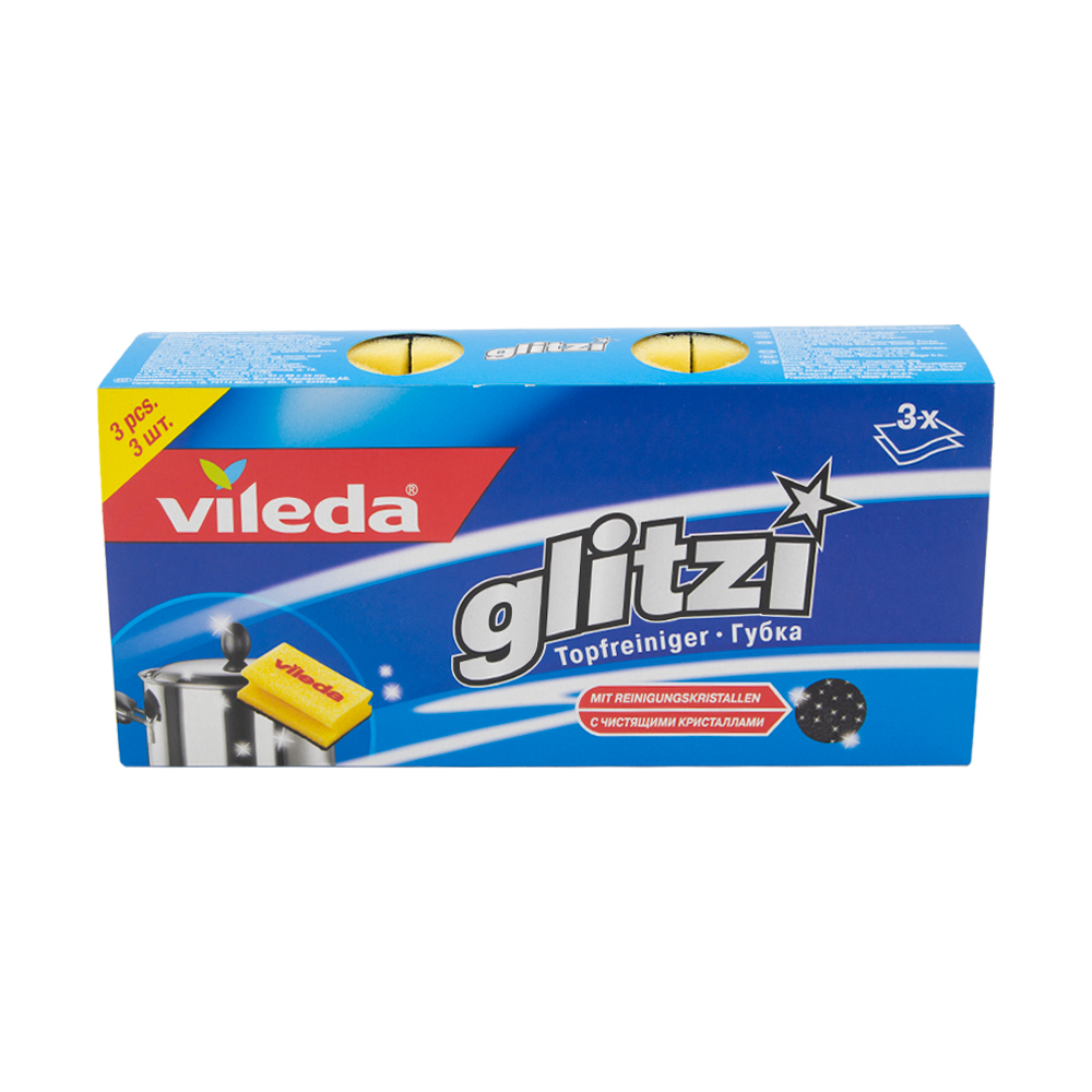 Gobica za pomivanje posode 9x7x4cm Vileda Glitzi crystal 3/1