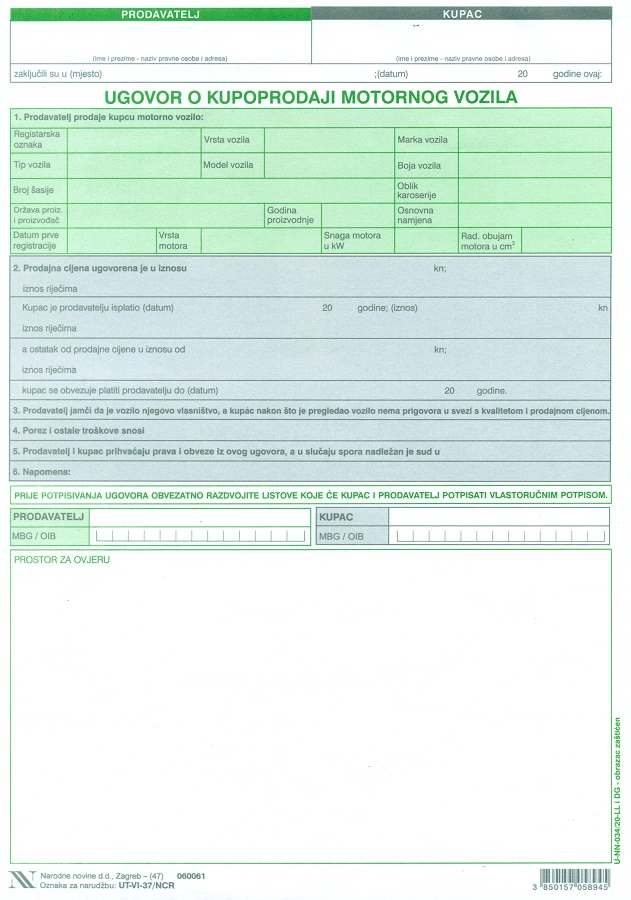 TI.VI-37/ncr Ugovor o kupoprodaji motornog vozila MMV