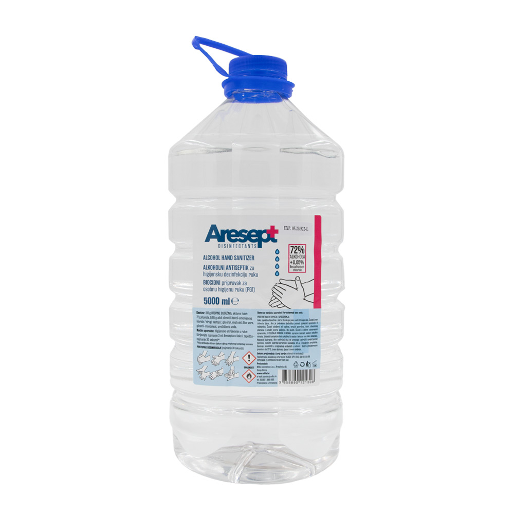 Sredstvo za dezinfekcijo rok 5l Aresept alkoholni 72%