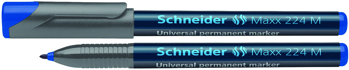 Pennarello Permanente Schneider Maxx 224 M - Nero, Punta 1.0 Mm, Ricaricabile