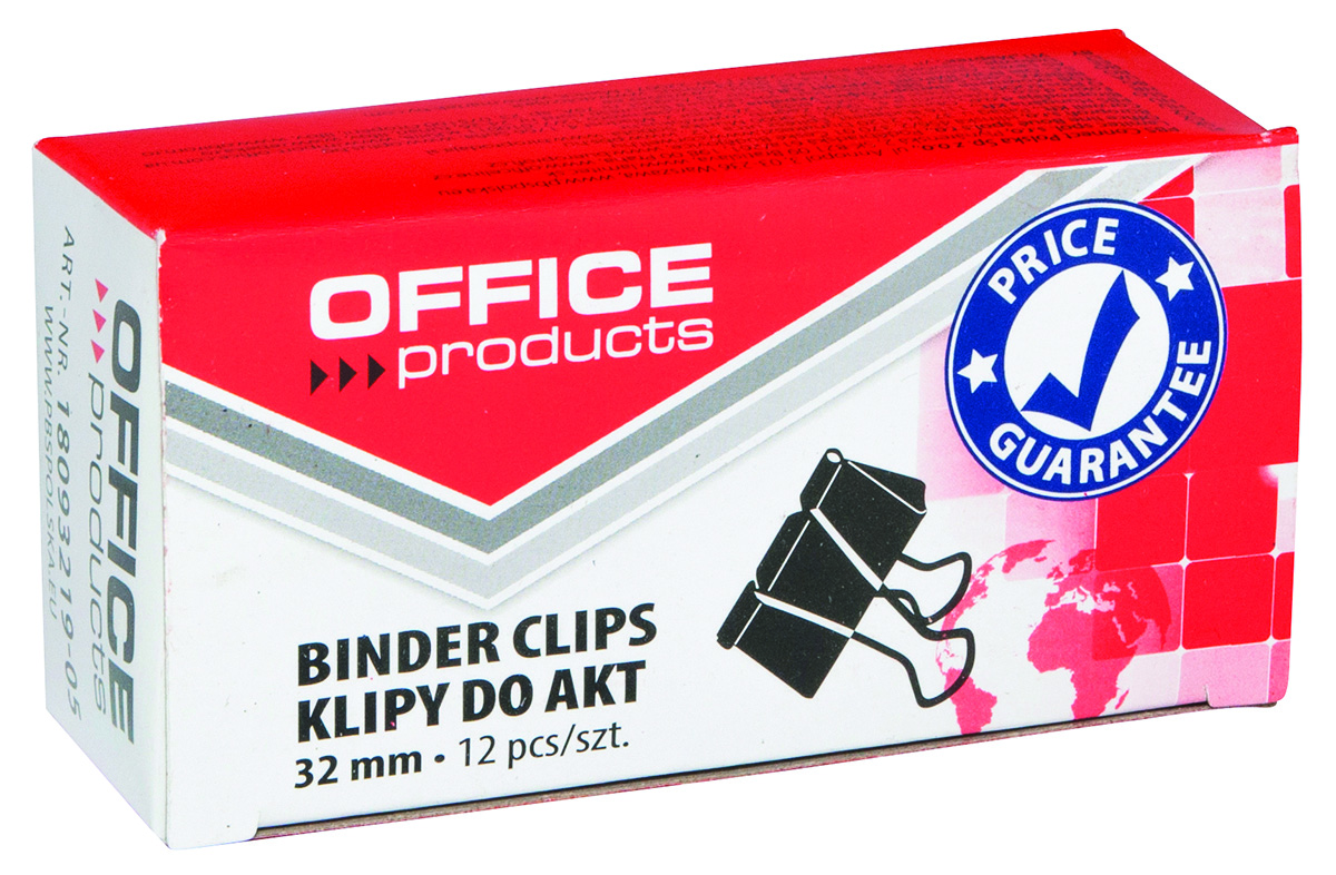 Sponka za spise kovinska 32mm Office product 12/1 črna