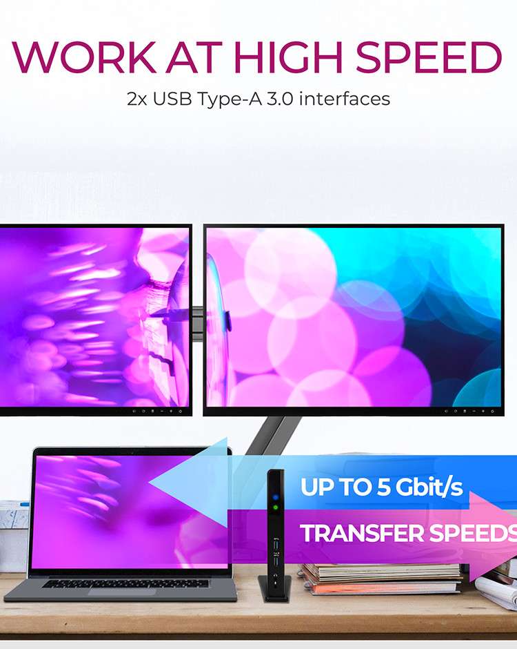 Docking station ICY BOX IB-DK2251AC Display Link USB3.0 Gen1 2 x HDMI 2K@60Hz