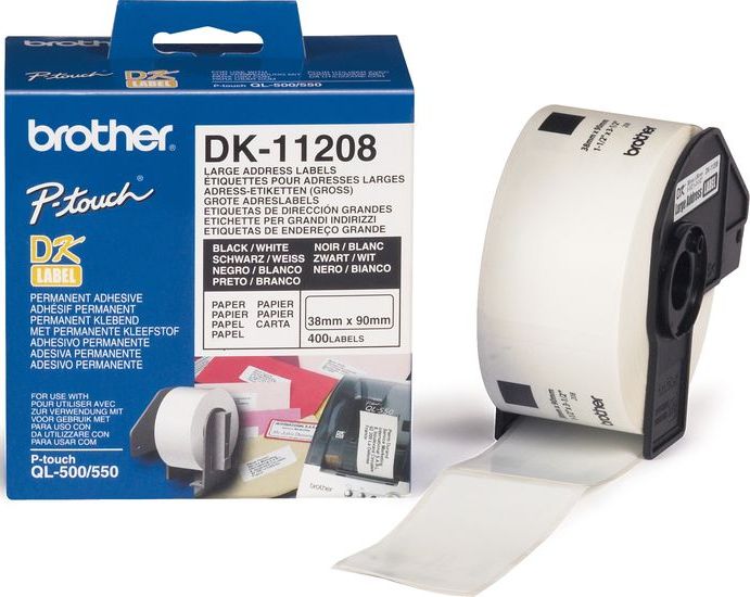 Brother DK11208 Večje nalepke 38x90mm