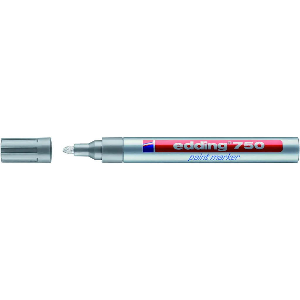 Marker permanentni lakirni 2-4mm Edding 750 okrogla konica srebrn-2