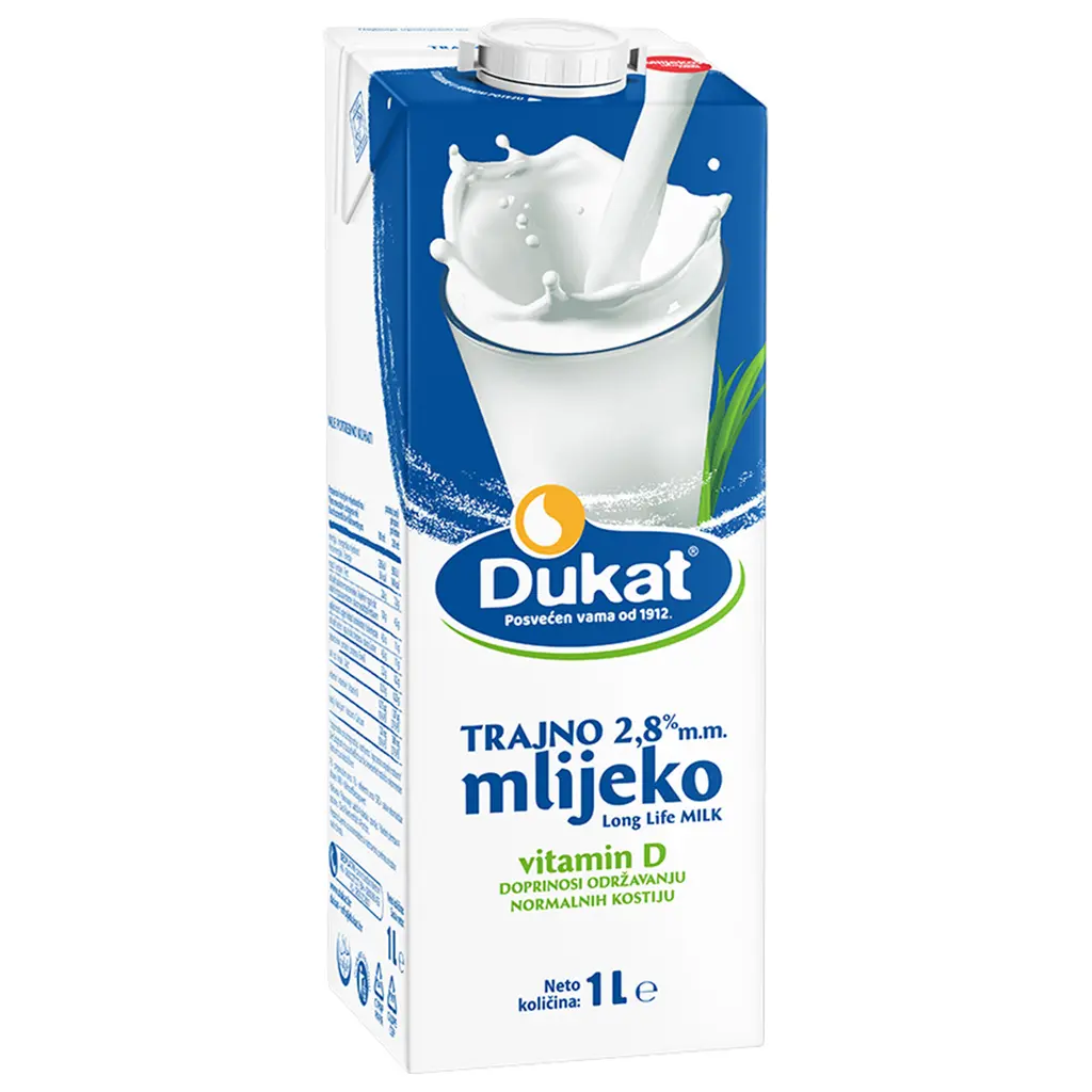 Mleko DUKAT tetrapak 2,8%mm 1,0L s pokrovčkom-2
