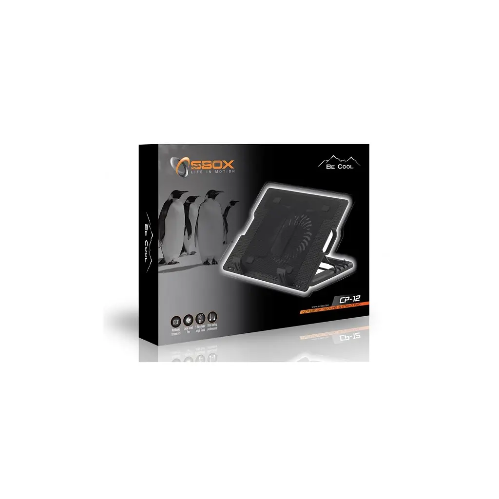 Stojalo za prenosne računalnike do 17.3" - Black SBOX Cooling Pad CP-12-0