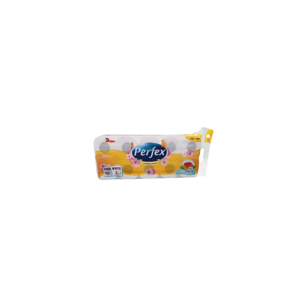 Papir toaletni v roli 3-slojni 10/1 bel vonj breskve Perfex-0
