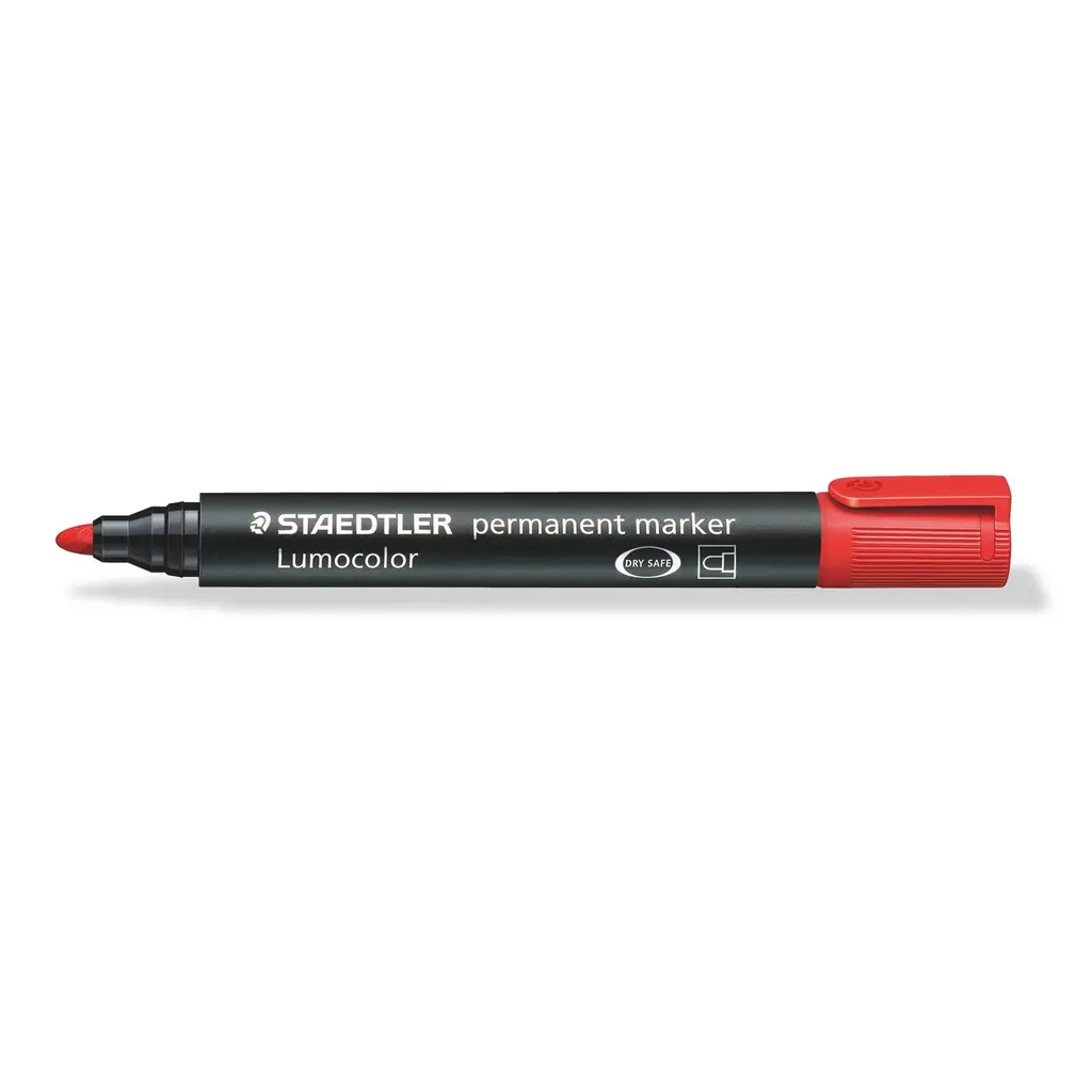 Marker permanentni 2mm Staedtler Lumocolor 352 okrogla konica rdeč-0