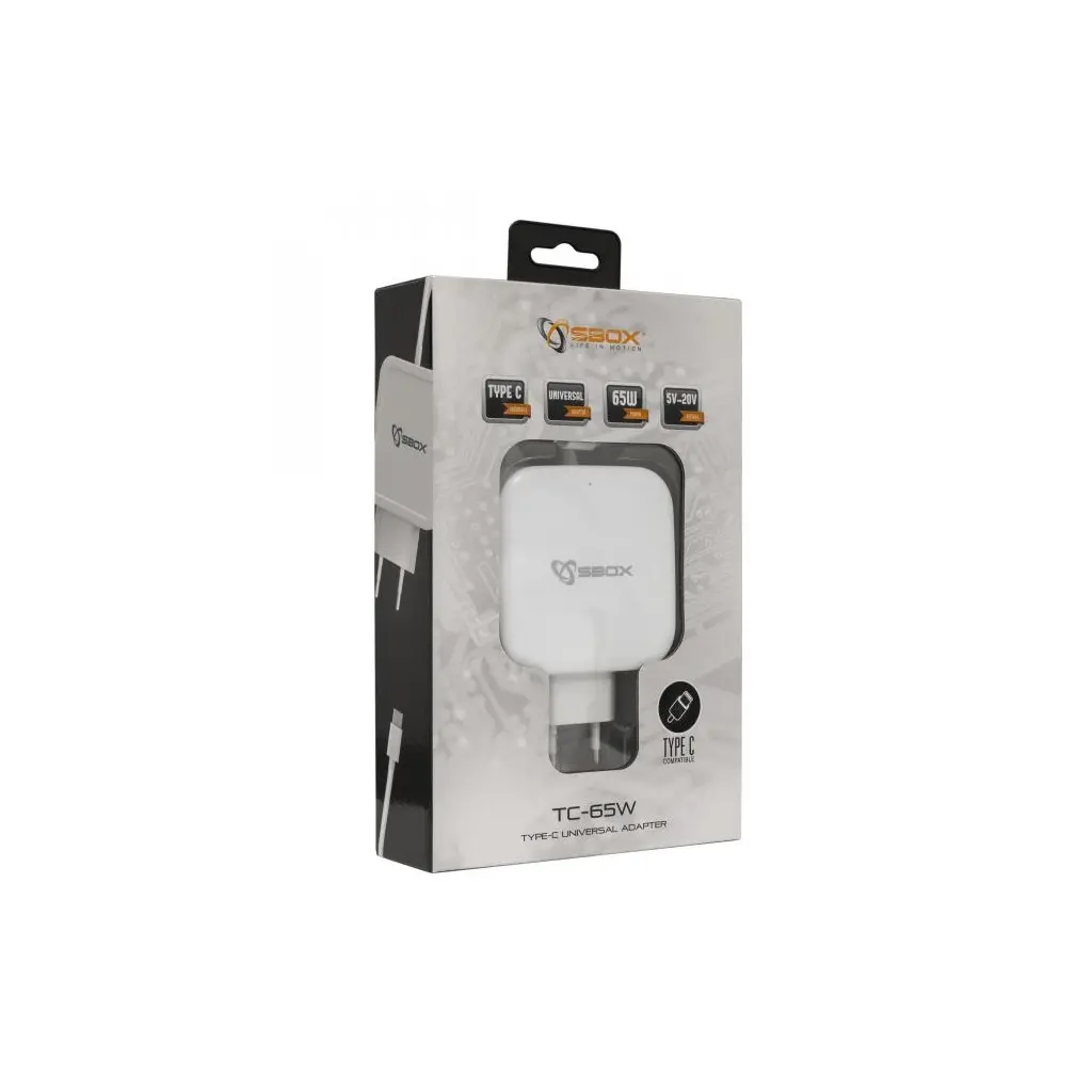 Napajalnik - univerzalni električni adapter za prenosnike SBOX TC-65 / 65W -Type-C-0