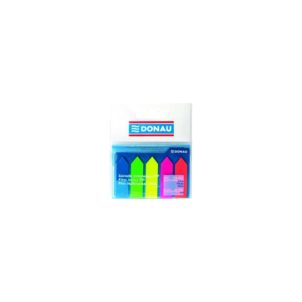 Zastavica 45x12mm 5x25 listov film polprozoren Donau puščica 5 barv-1