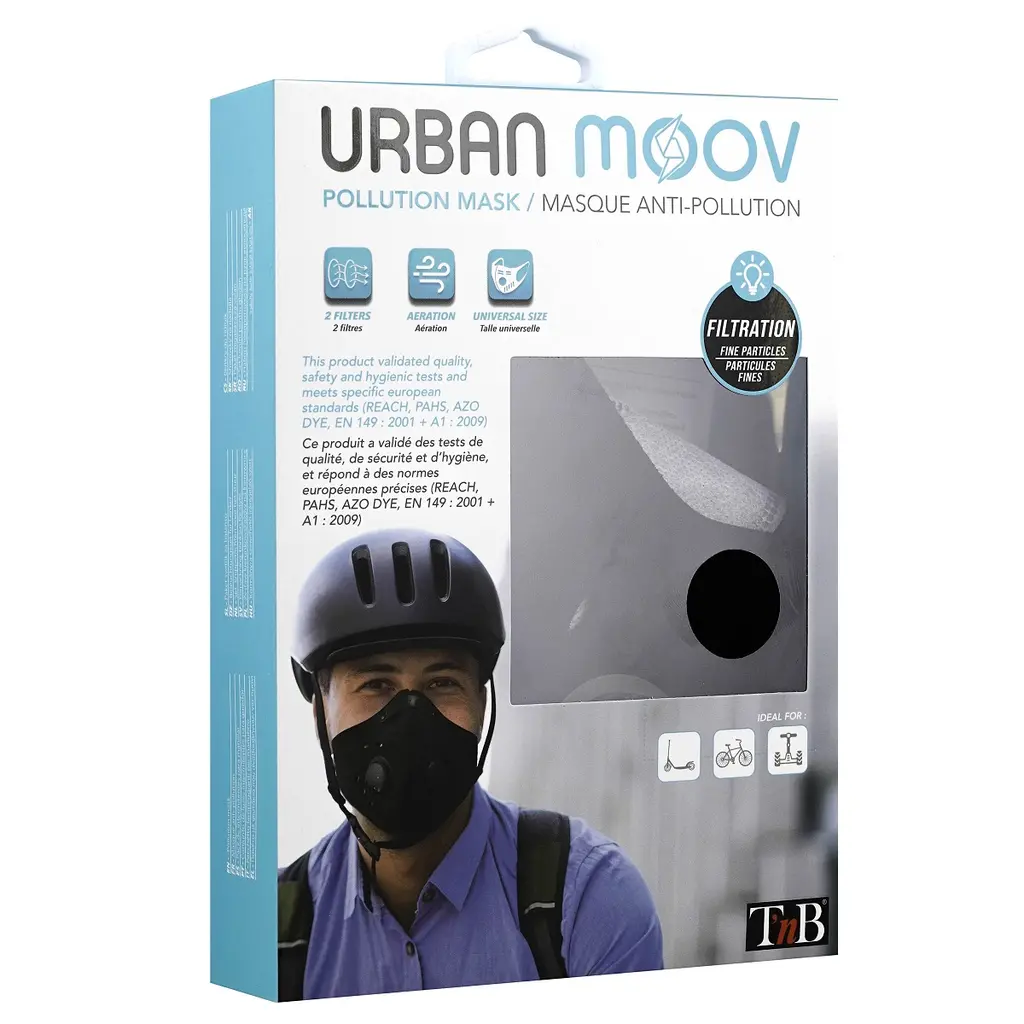 OUTMaska T'nB Urban Moov Pollution Mask - Black-4