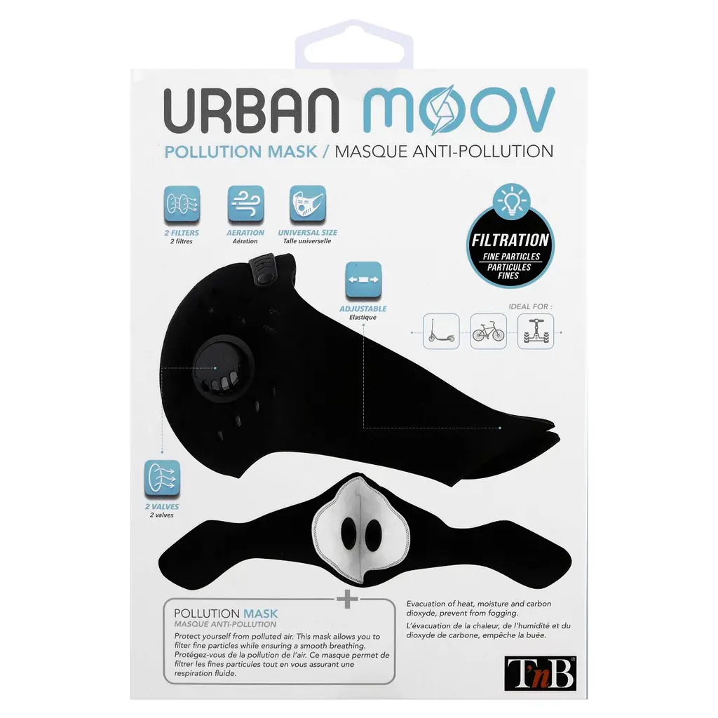 OUTMaska T'nB Urban Moov Pollution Mask - Black-5