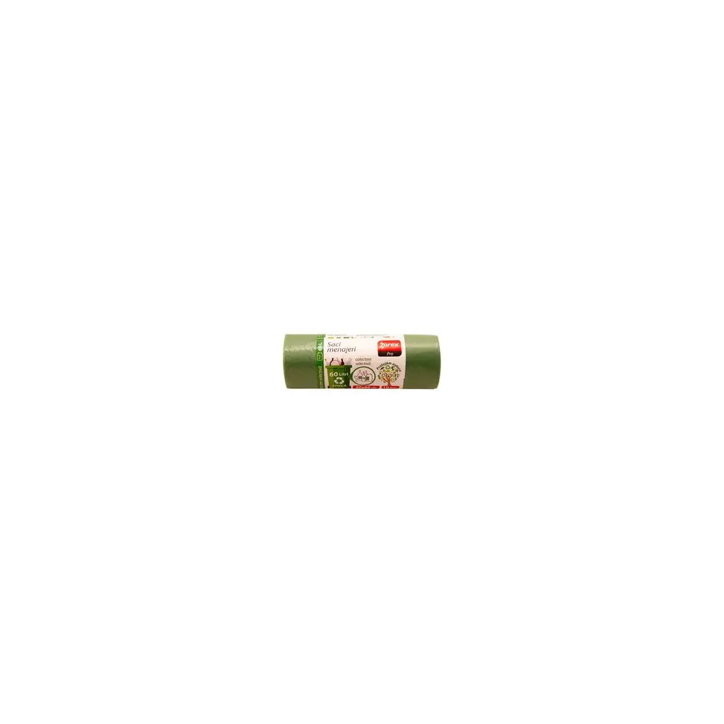 Vrečke za smeti 60L 60x80cm 15/1 LDPE Zorex zelene za steklo-0