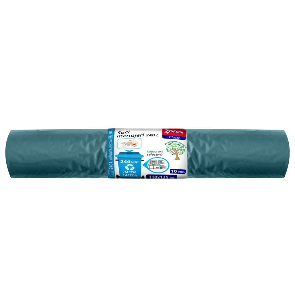 Vrečke za smeti 240L 110x125cm 10/1 LDPE Zorex modre za papir in karton-0