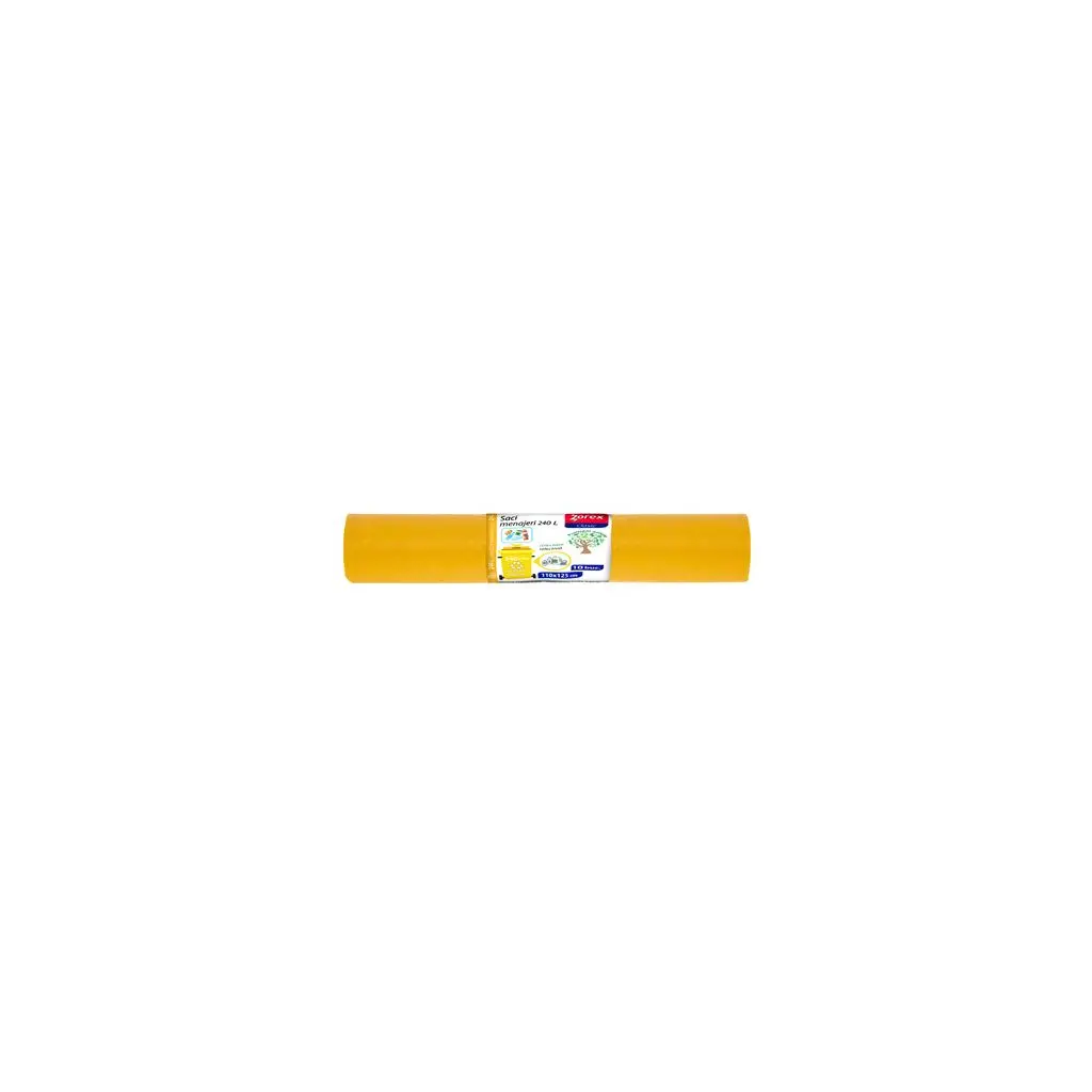 Vrečke za smeti 240L 110x125cm 10/1 LDPE Zorex rumene za plastiko in kovino-1