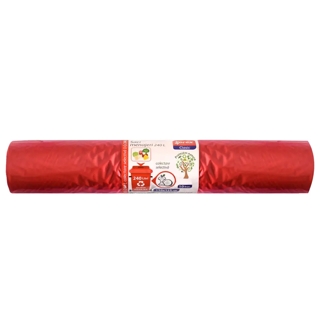 Vrečke za smeti 240L 110x125cm 10/1 LDPE Zorex rdeče za organske odpadke-0