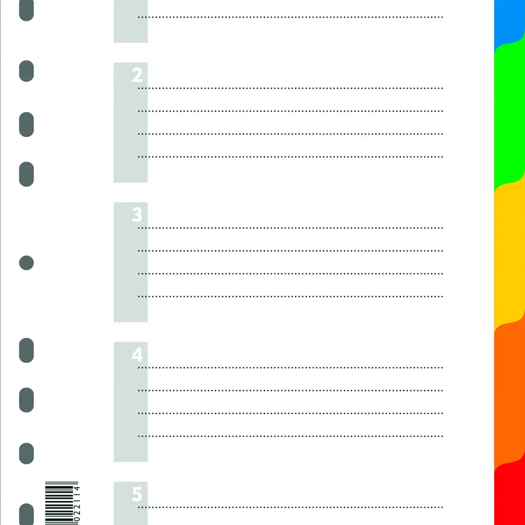 Pregrada plastična A4 kolor  5 listov Donau 7704095PL-99-2