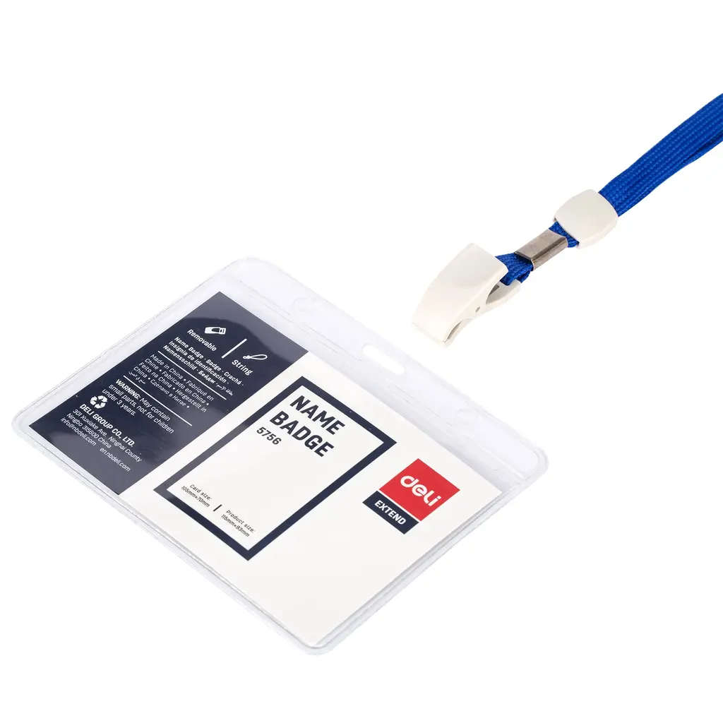 Etui za ID kartice 105x70mm s PVC kljukico in vezico Deli 5756 10/1-0