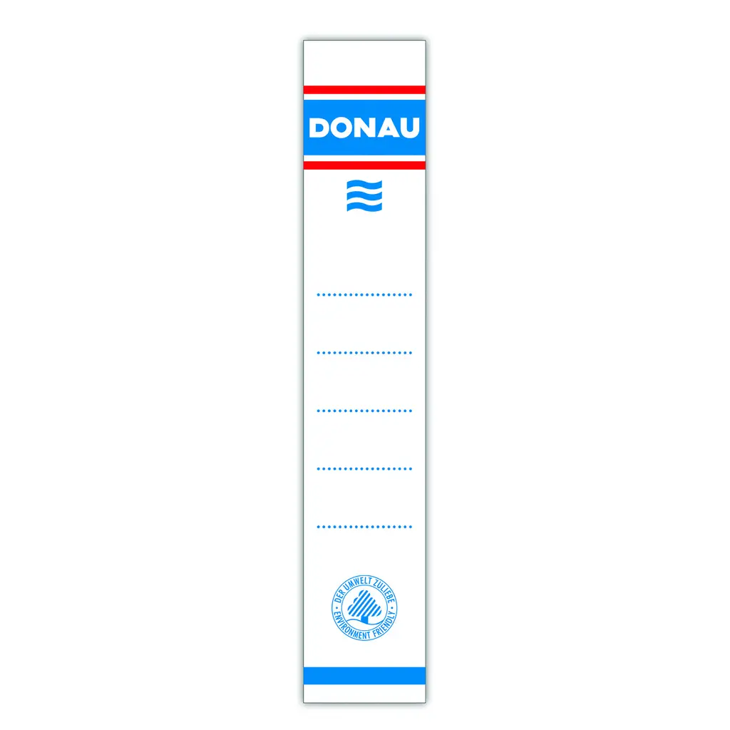 Etiketa za samostoječi registrator A4 ozek Donau 20/1-1