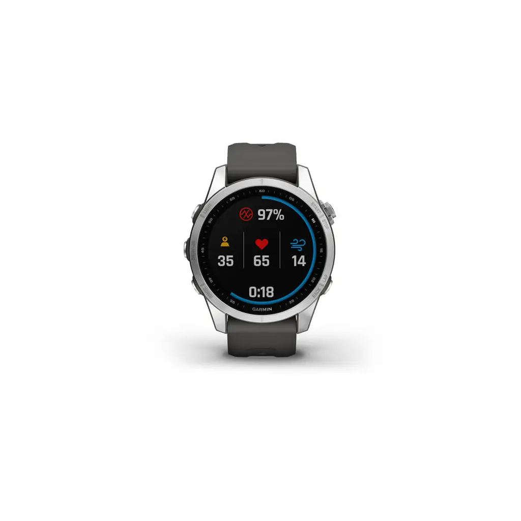 Pametna ura GARMIN Fenix 7S Srebrna z grafitno sivim pasom-4