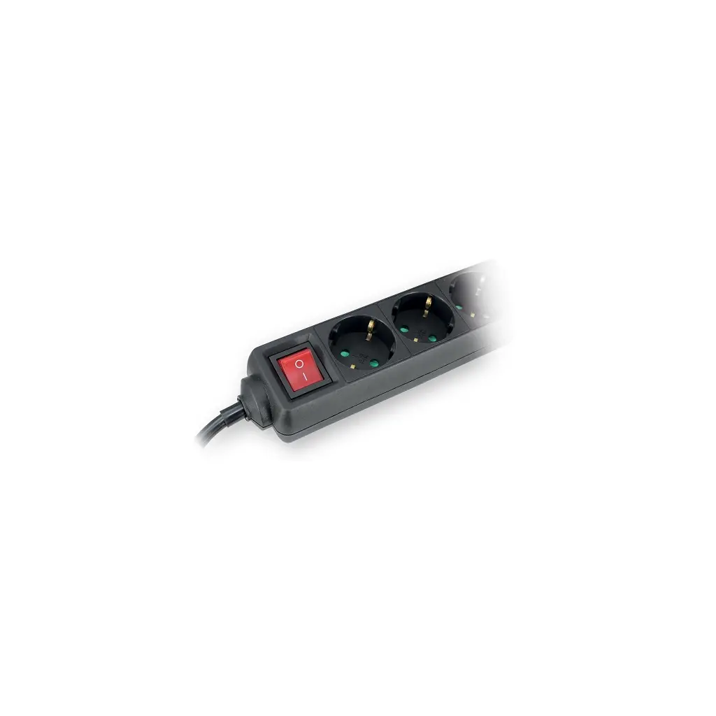 Kabel napajalni - podaljšek šuko-M=> 3x šuko-Ž  1.4m s stikalom 16A 250V 3500W črni-0