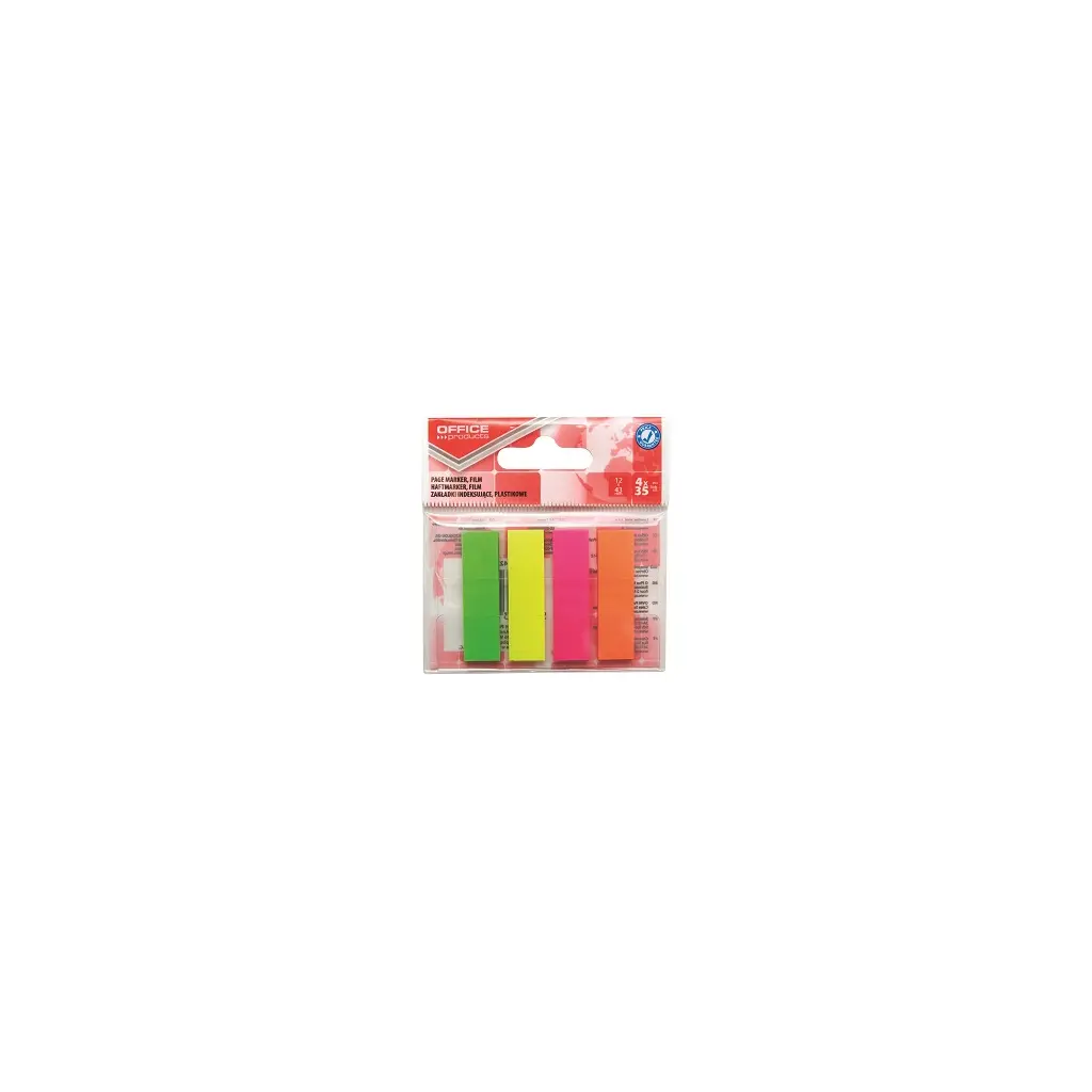 Zastavica 43x12mm 4x35 listova film polprozoren Office products 4 barve-1