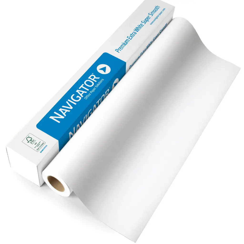 Papir za ploter  80gr  610mm/50m nepremazan Navigator PN80610/4 extra bel-0