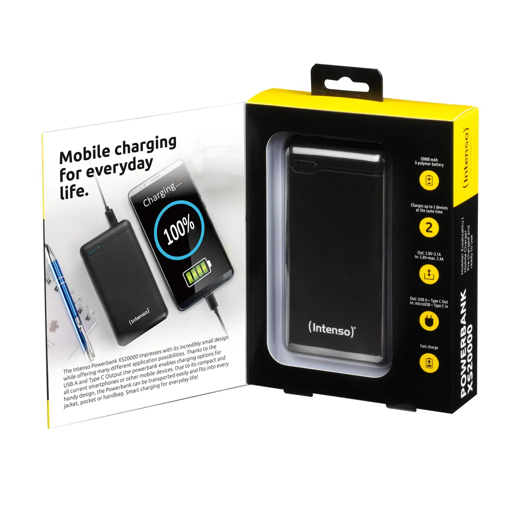 Power Bank prenosni polnilec 20000mAh INTENSO XS20000 - Micro USB + USB-C - Black-1