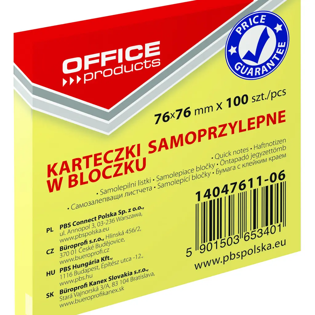 Lističi samolepilni 76x76mm 100 listov Office products-0