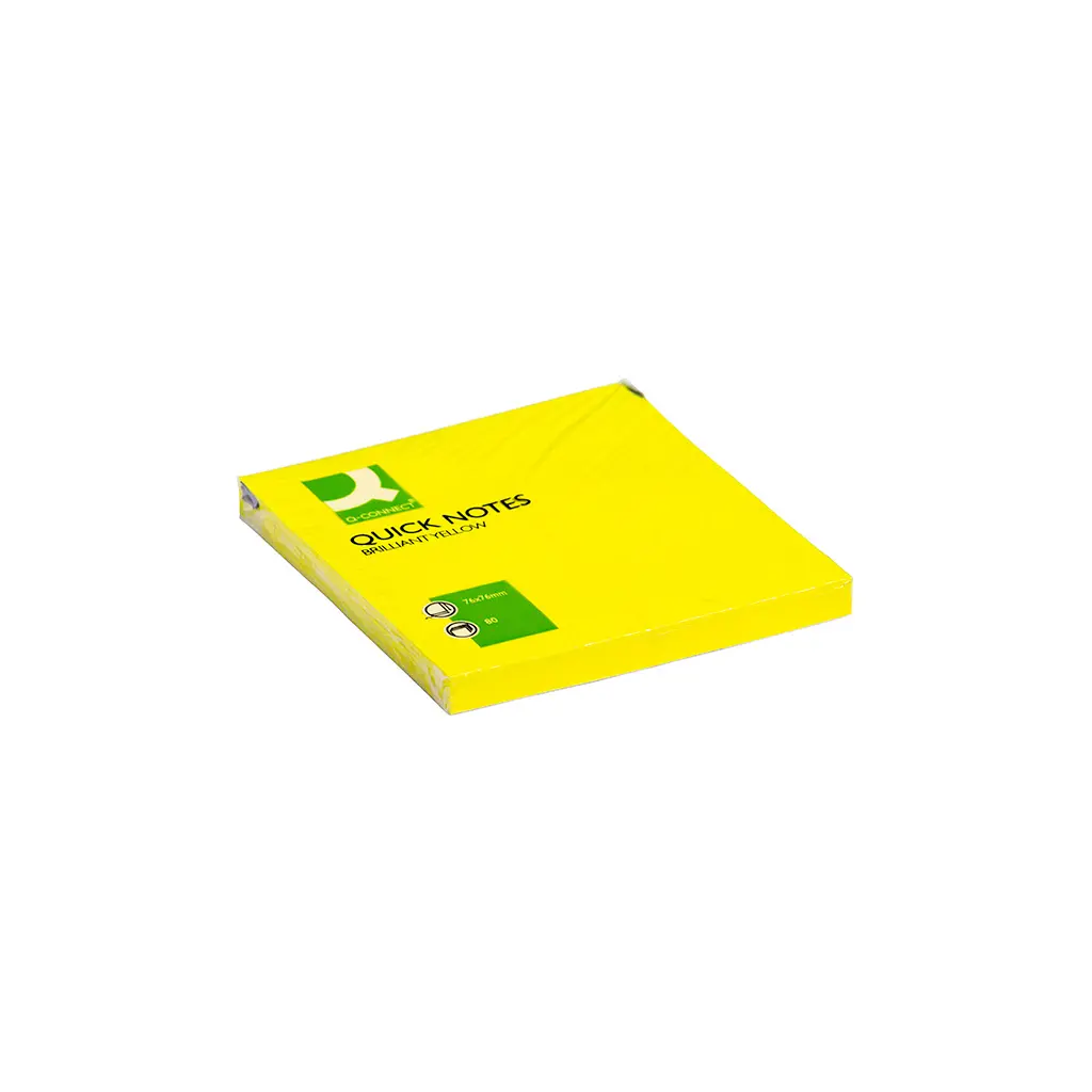 Lističi samolepilni 76x76mm 75 listov Q-Connect Brilliant yellow KF10514-0