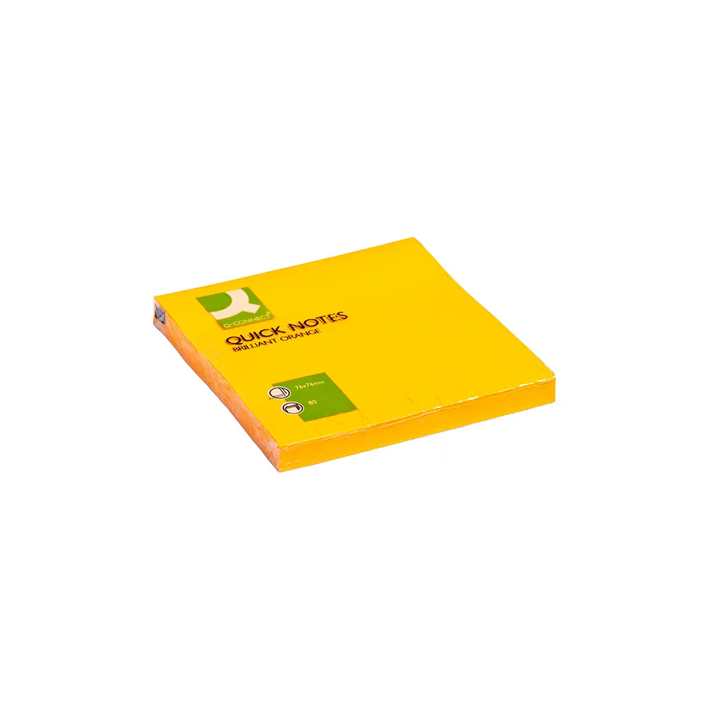 Lističi samolepilni 76x76mm 75 listov Q-Connect Brilliant orange KF10517-0