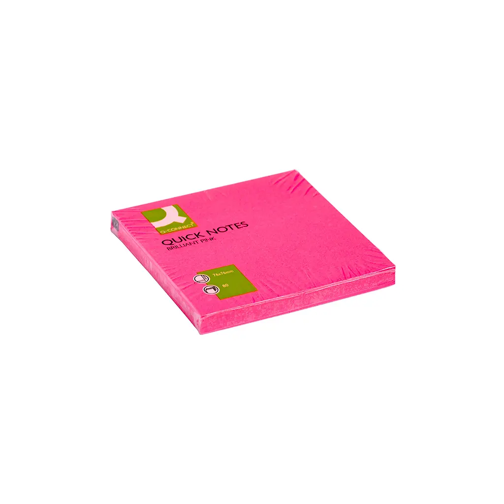 Lističi samolepilni 76x76mm 75 listov Q-Connect Brilliant pink KF10516-0