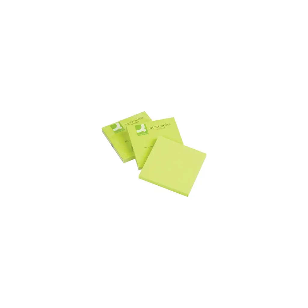 Lističi samolepilni 76x76mm 75 listov Q-Connect Brilliant green KF10515-1
