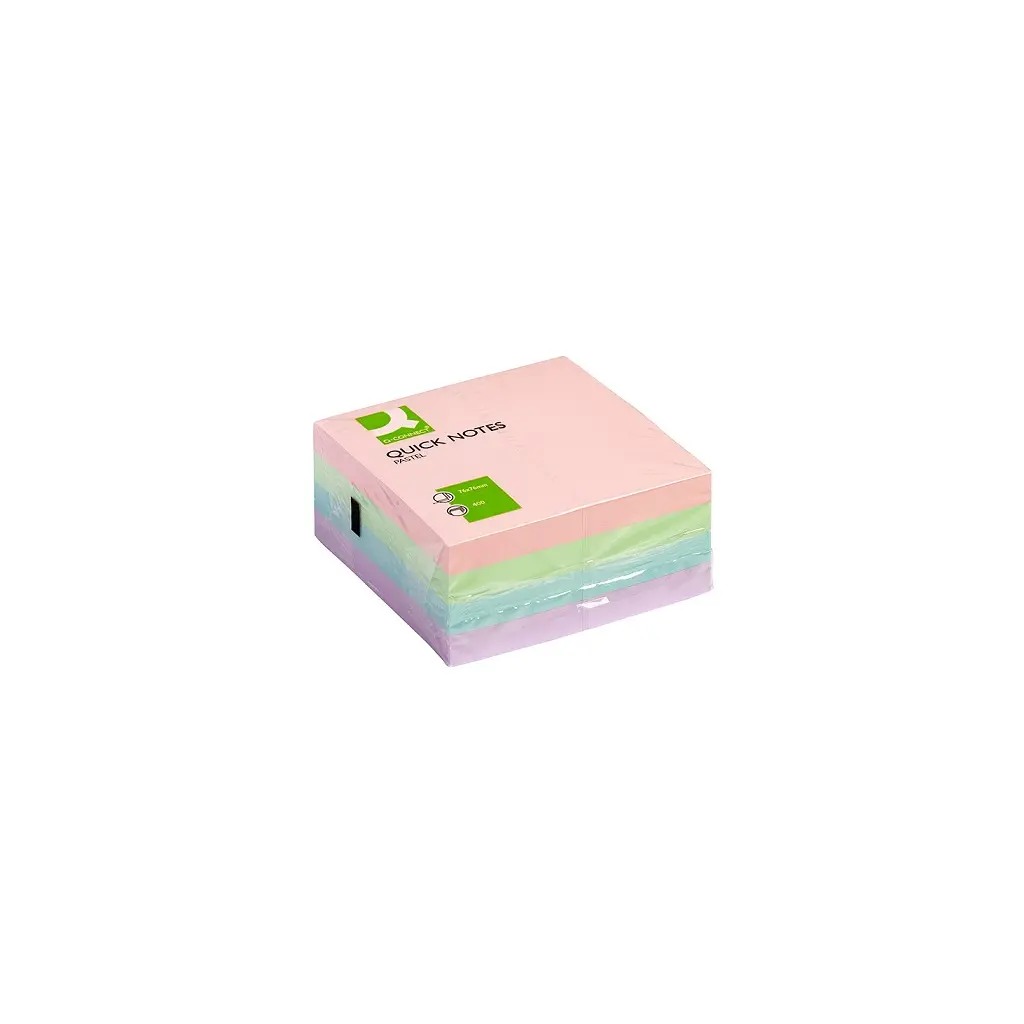 Lističi samolepilni 76x76mm 400 listov Q-Connect KF01347 mix pastel-2