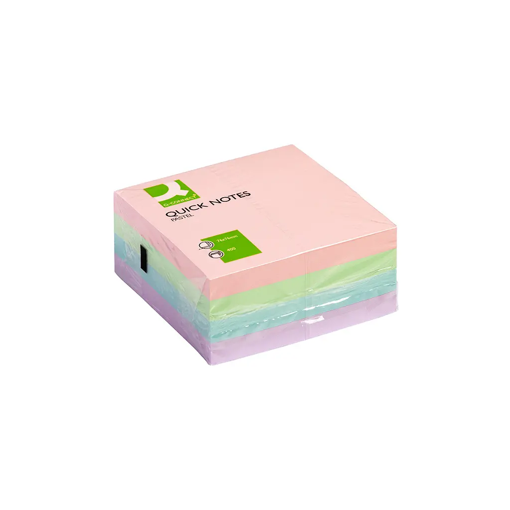 Lističi samolepilni 76x76mm 400 listov Q-Connect KF01347 mix pastel-0