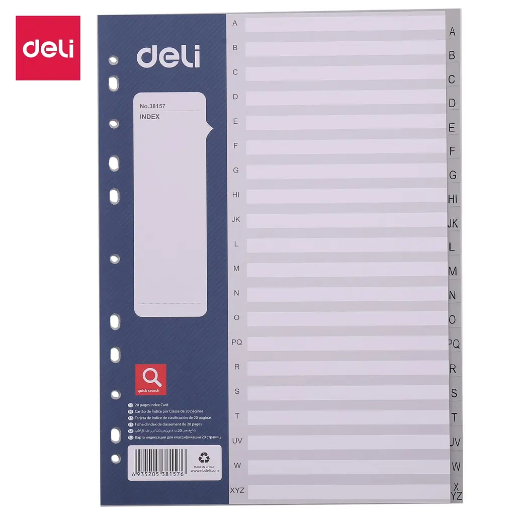 Pregrada PVC A4 abeceda A-Z 20 listov Deli E38157-0
