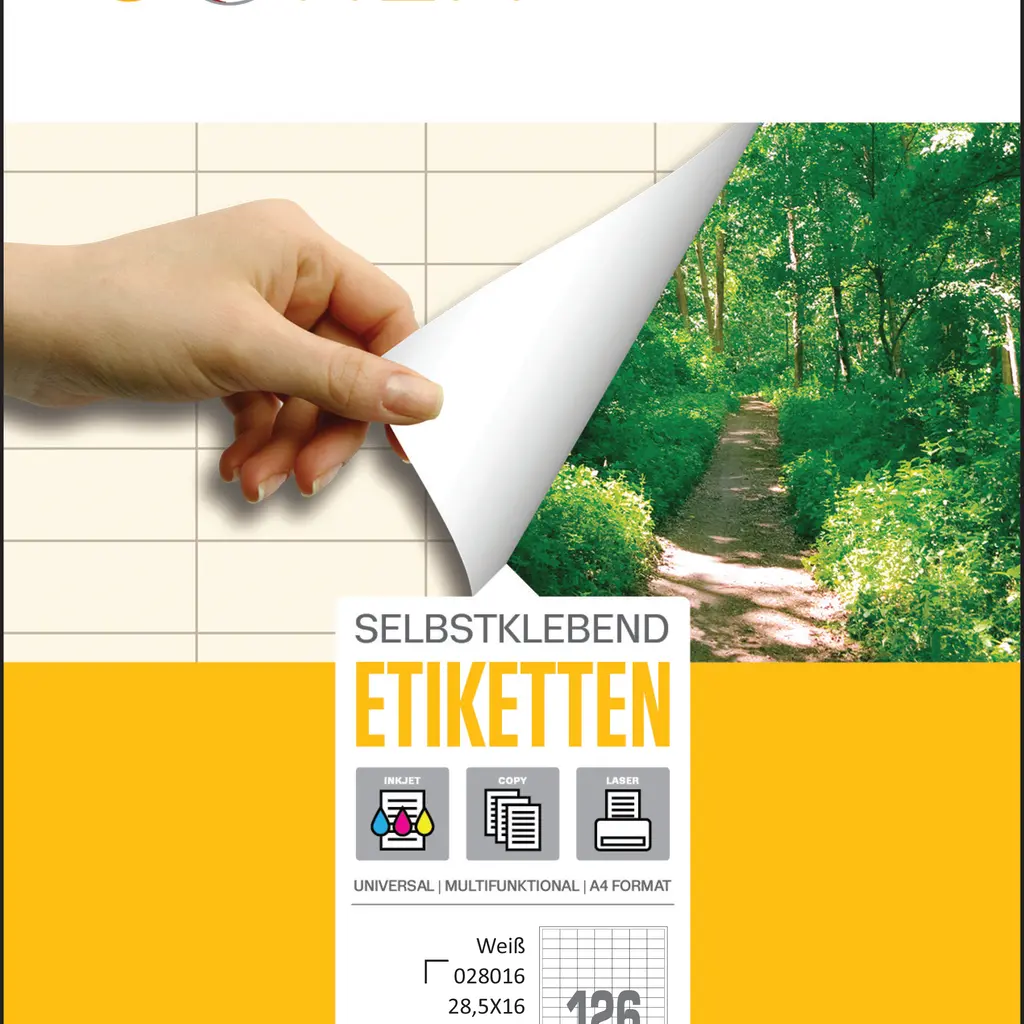 Etiketa laser/inkjet/copy  28,5x16,9 Sorex 100/1-0