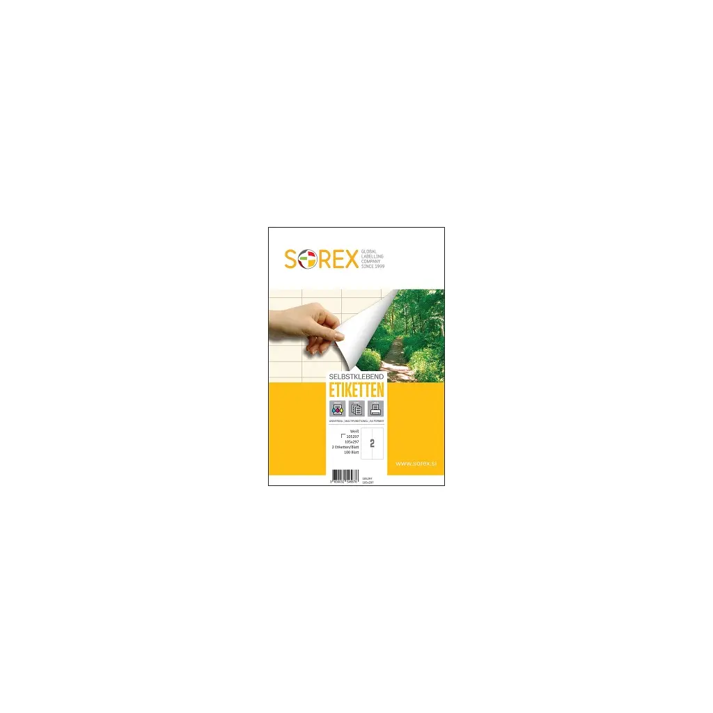 Etiketa laser/inkjet/copy 105,0x297,0 Sorex 100/1-1
