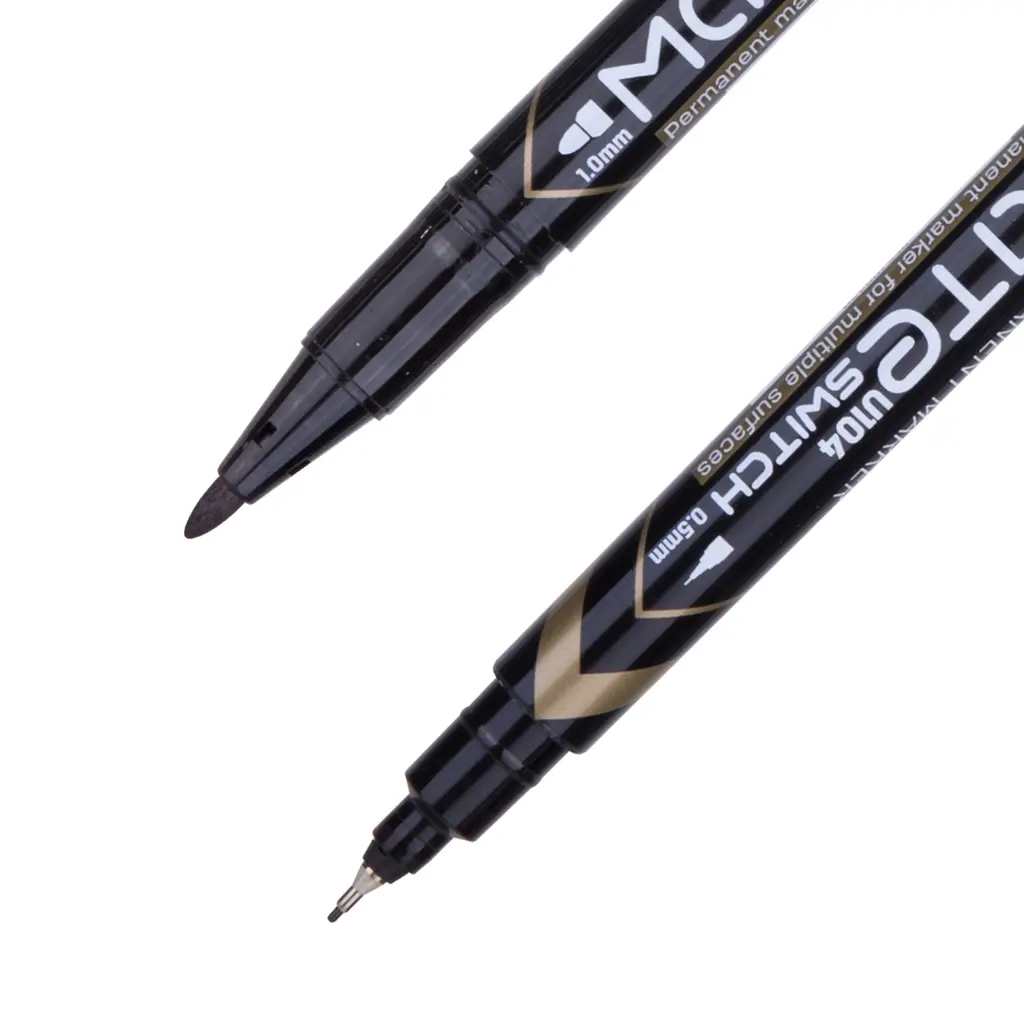 Marker permanentni dvostranski 0,5/1,0mm Deli EU10420 črn-0
