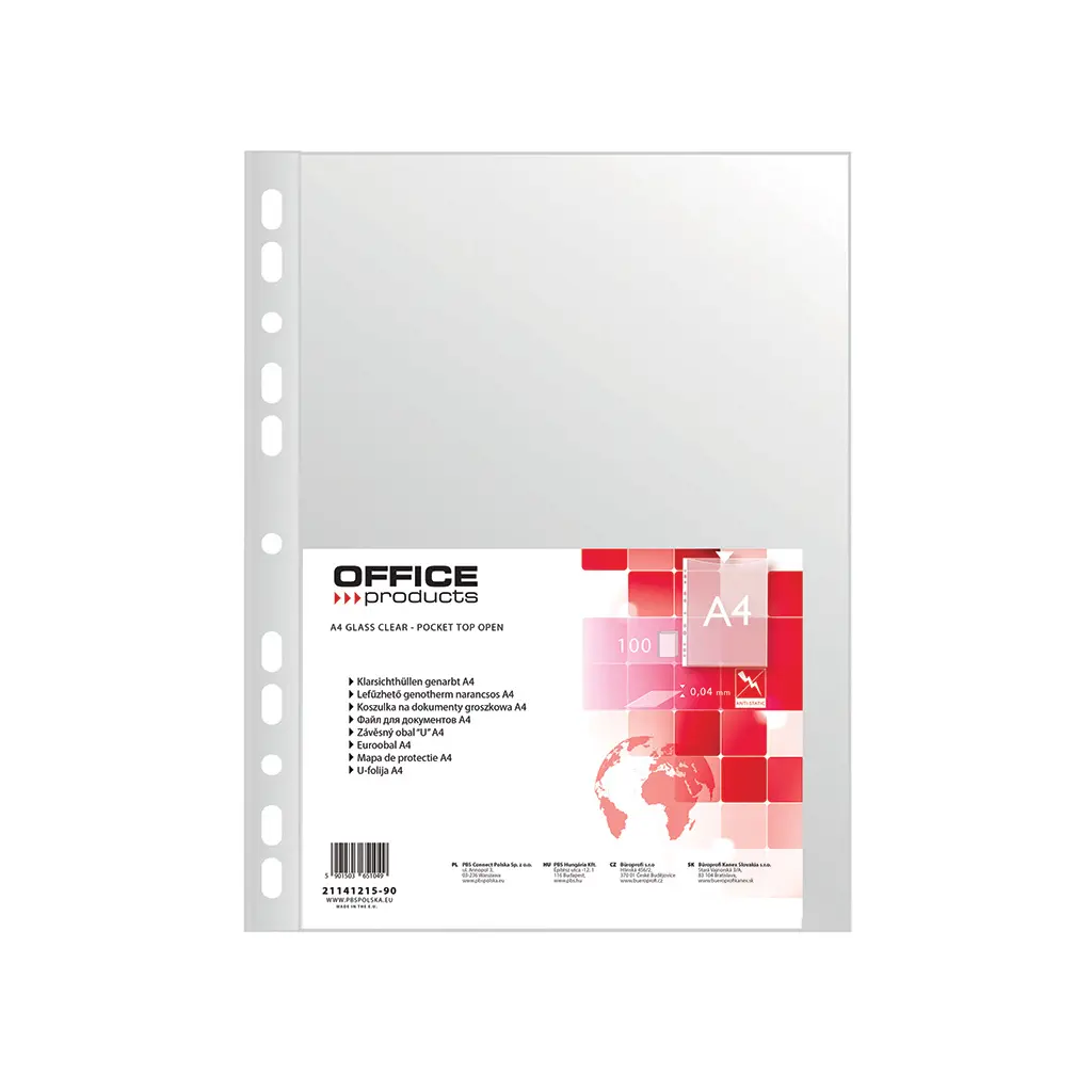 Mapa vložna PVC 232x304  40mic Office products 100/1 orange peel-0