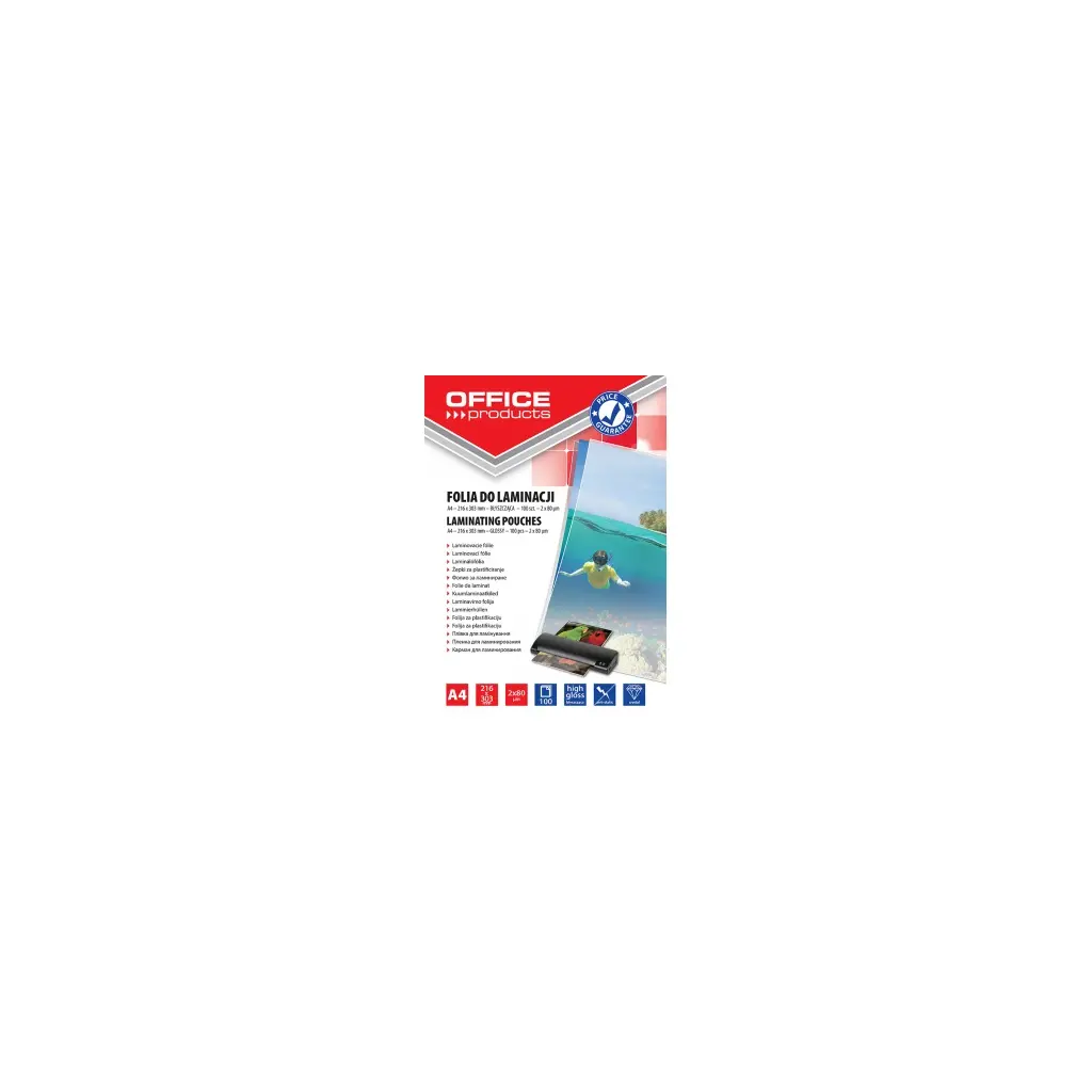 Žepki za plastificiranje A4  80mic 100/1 sijaj Office products-1