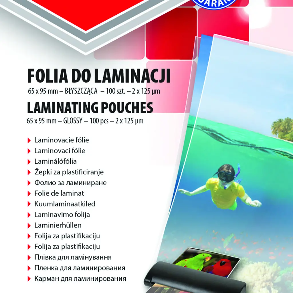 Žepki za plastificiranje 65x95mm 125mic 100/1 sijaj Office products-0