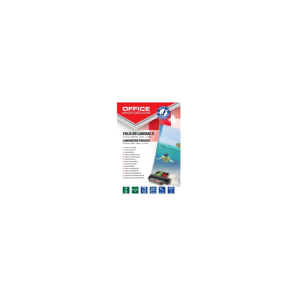 Žepki za plastificiranje 65x95mm 125mic 100/1 sijaj Office products-2