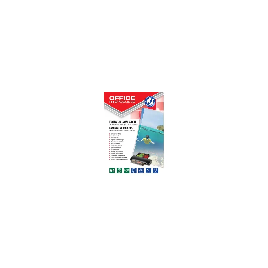 Žepki za plastificiranje A4 125mic 100/1 sijaj Office products-1