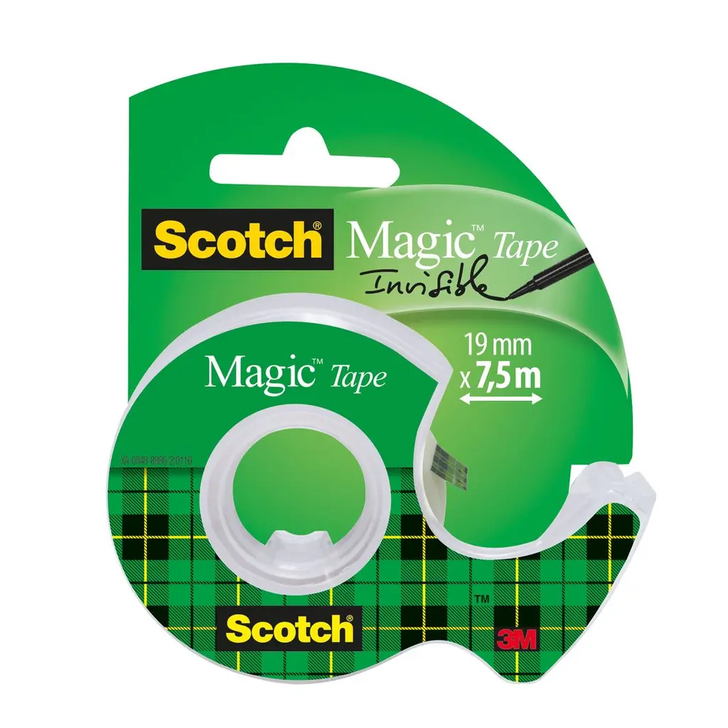 Lepilni trak pisarniški 19/7,5 nevidni Scotch 3M Magic na stojalu-0