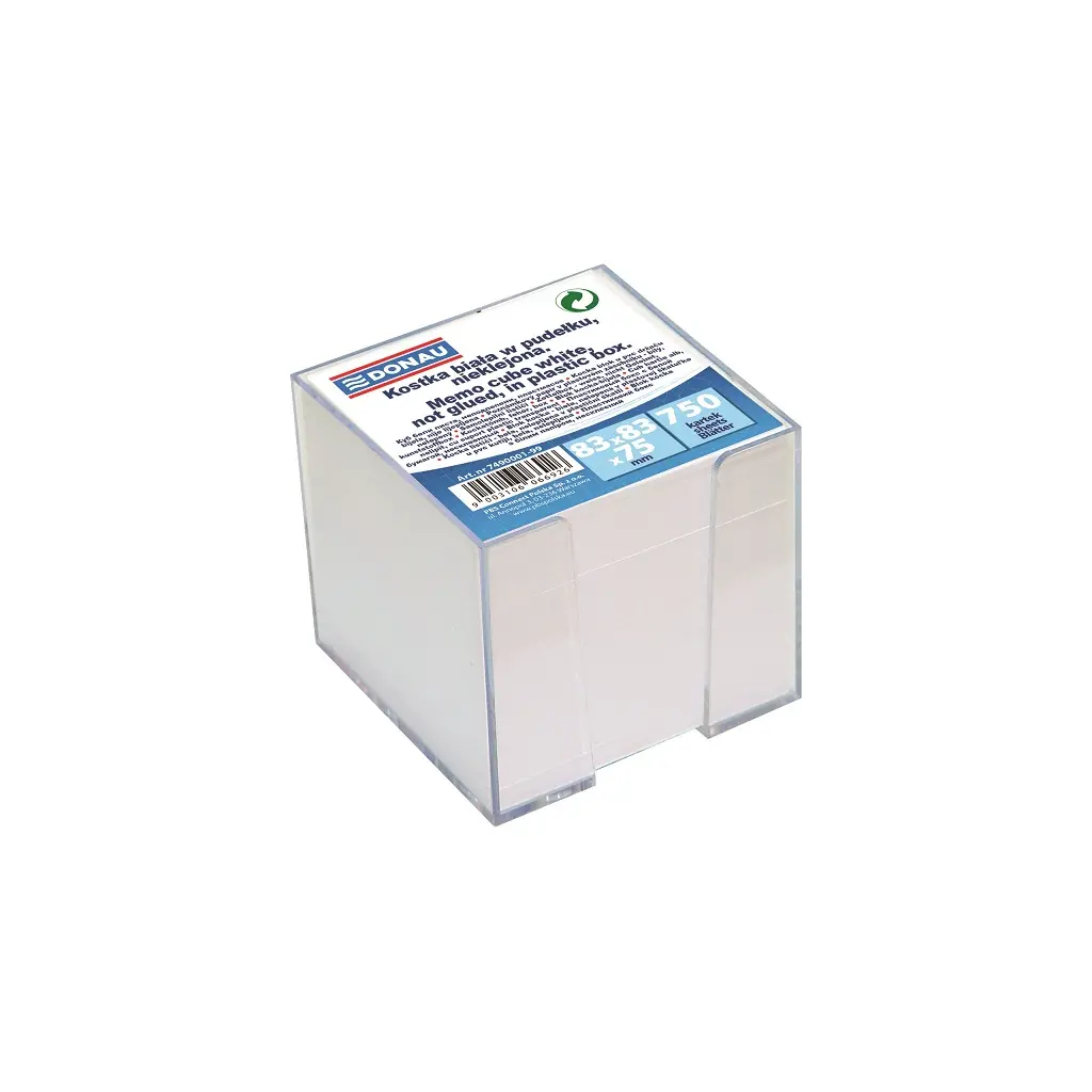 Kocka PVC s papirjem  92x92x92mm Donau 7490001-99 bel papir-1