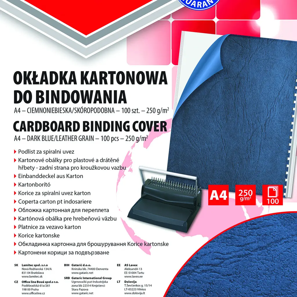 Platnice za spiralno vezavo reliefni karton A4 250gr 100/1 modre-0