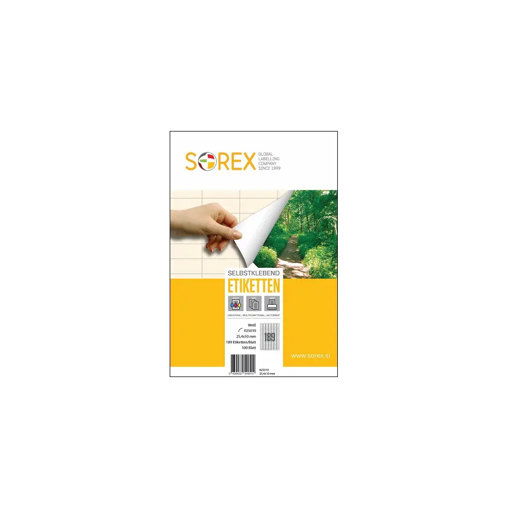 Etiketa laser/inkjet/copy  25,4x10,0 Sorex 100/1 odlepljiva-1