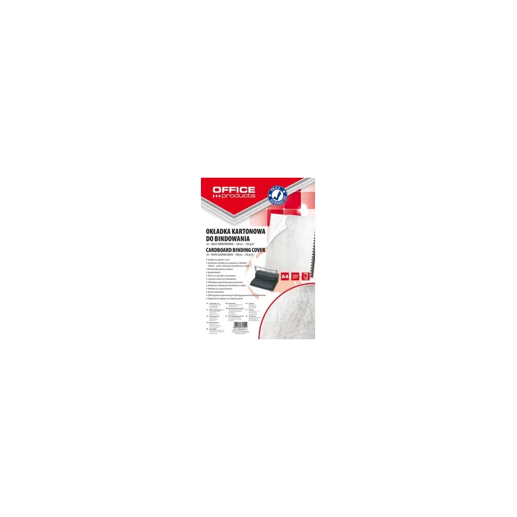 Platnice za spiralno vezavo reliefni karton A4 250gr 100/1 bele-1