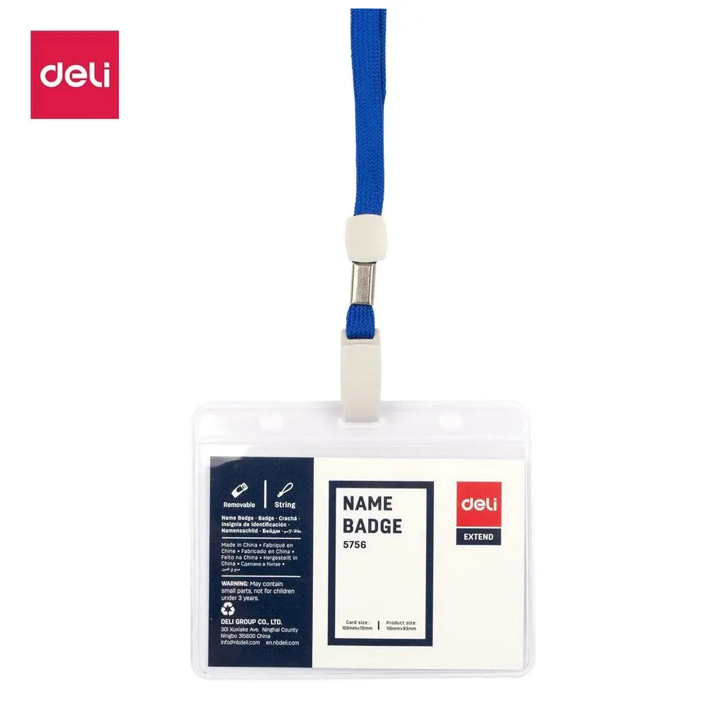 Etui za ID kartice  68x95mm s PVC kljukico in vrvico Deli 5756A 10/1-1